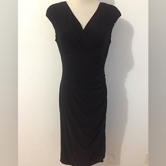 Lauren Ralph Lauren Dresses & Skirts - Lauren Ralph Lauren Beautiful Classic Jet Black Draped Dress (Size 6)